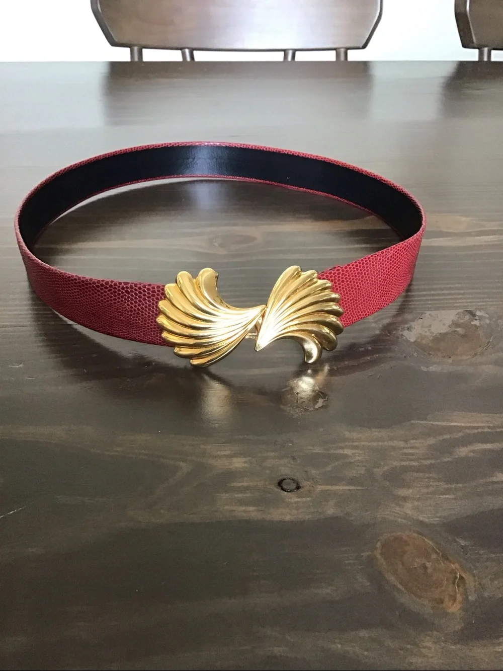 Red Snake Skin look belt.
